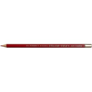 A Color-Tex® Red/Carmine Checking Pencil with a silver ferrule lies horizontally on a white background.